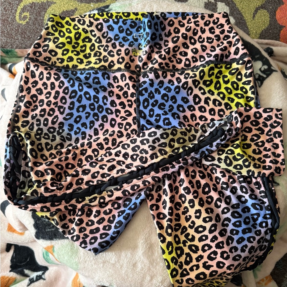 Zumba Fitness Colorful Leopard Leggings